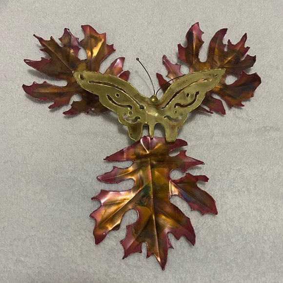 Wrought Iron and Copper Autumn Leaves Wall Decor - Picture 5 of 5